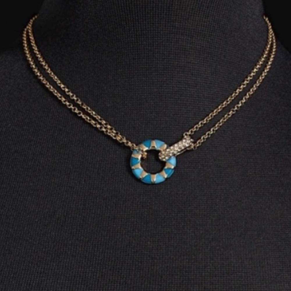 Elegant Gold and Blue Necklace